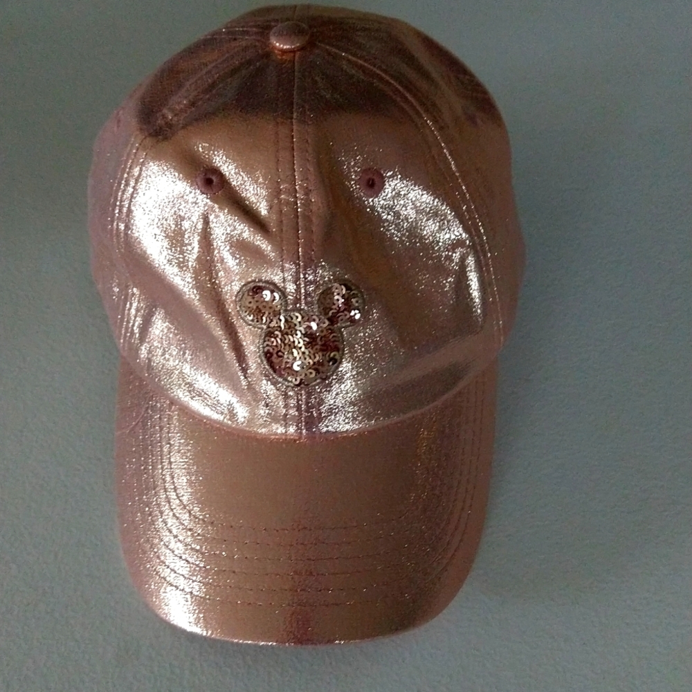 Disney rose gold sequin ball cap